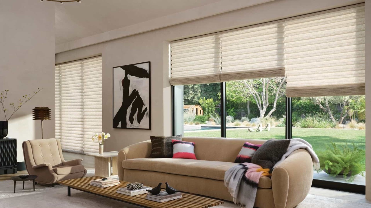 Vignette Shades inside a modern living room